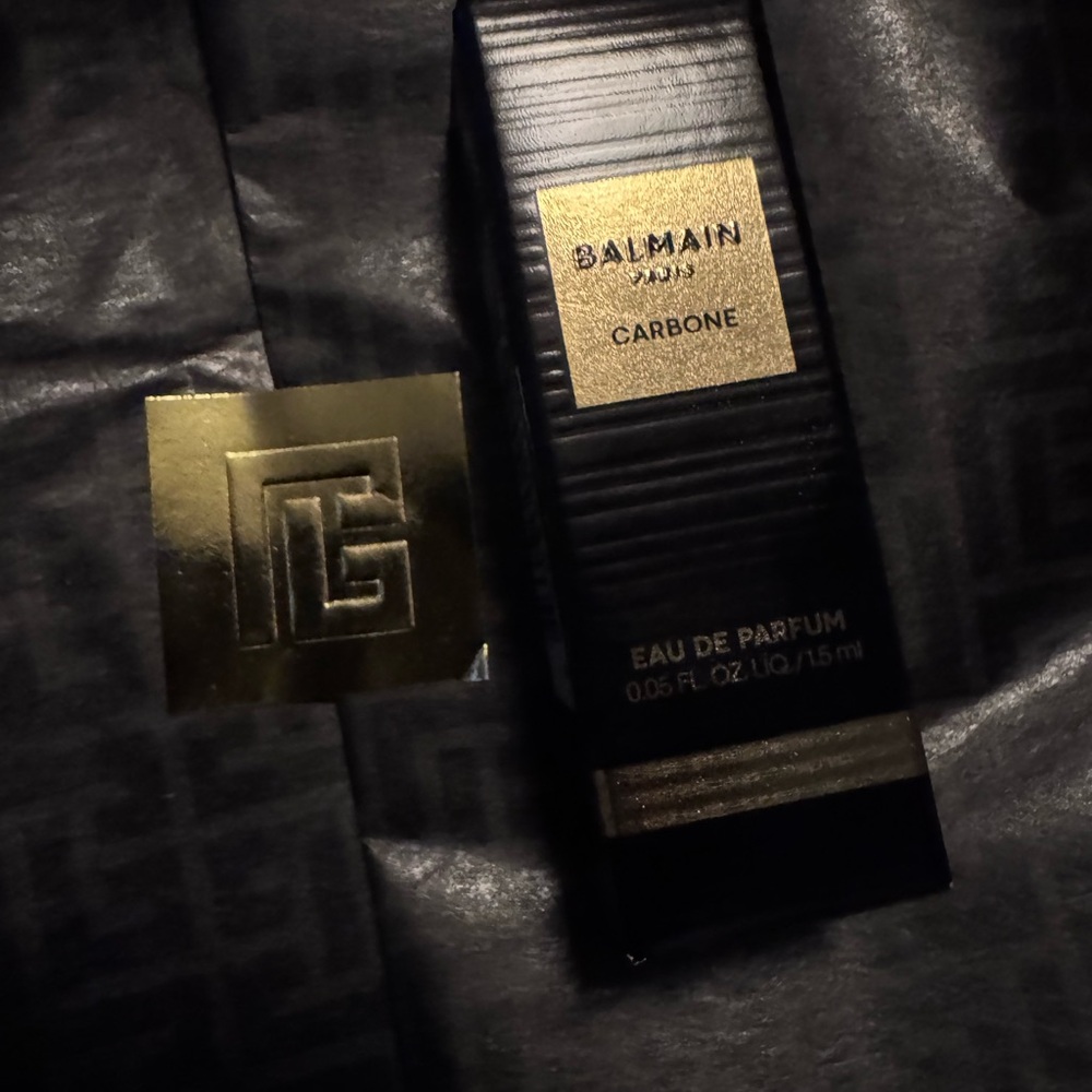 Balmain Gift Box, Ribbon, & (2) Sampler